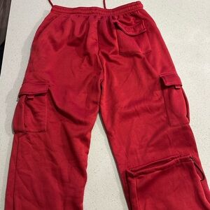Red Cargo Sweatpants